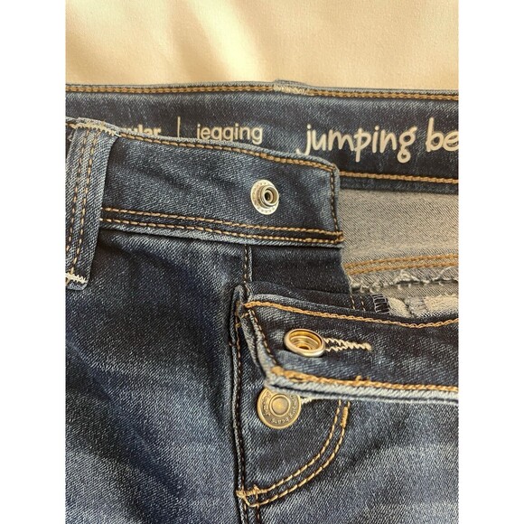Jumping Beans Denim Jeggings Snaps adjustable Waistband Raw Hem Girls SZ 6X New - Picture 4 of 13